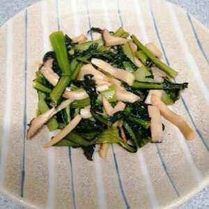 小松菜と舞茸のにんにく炒め